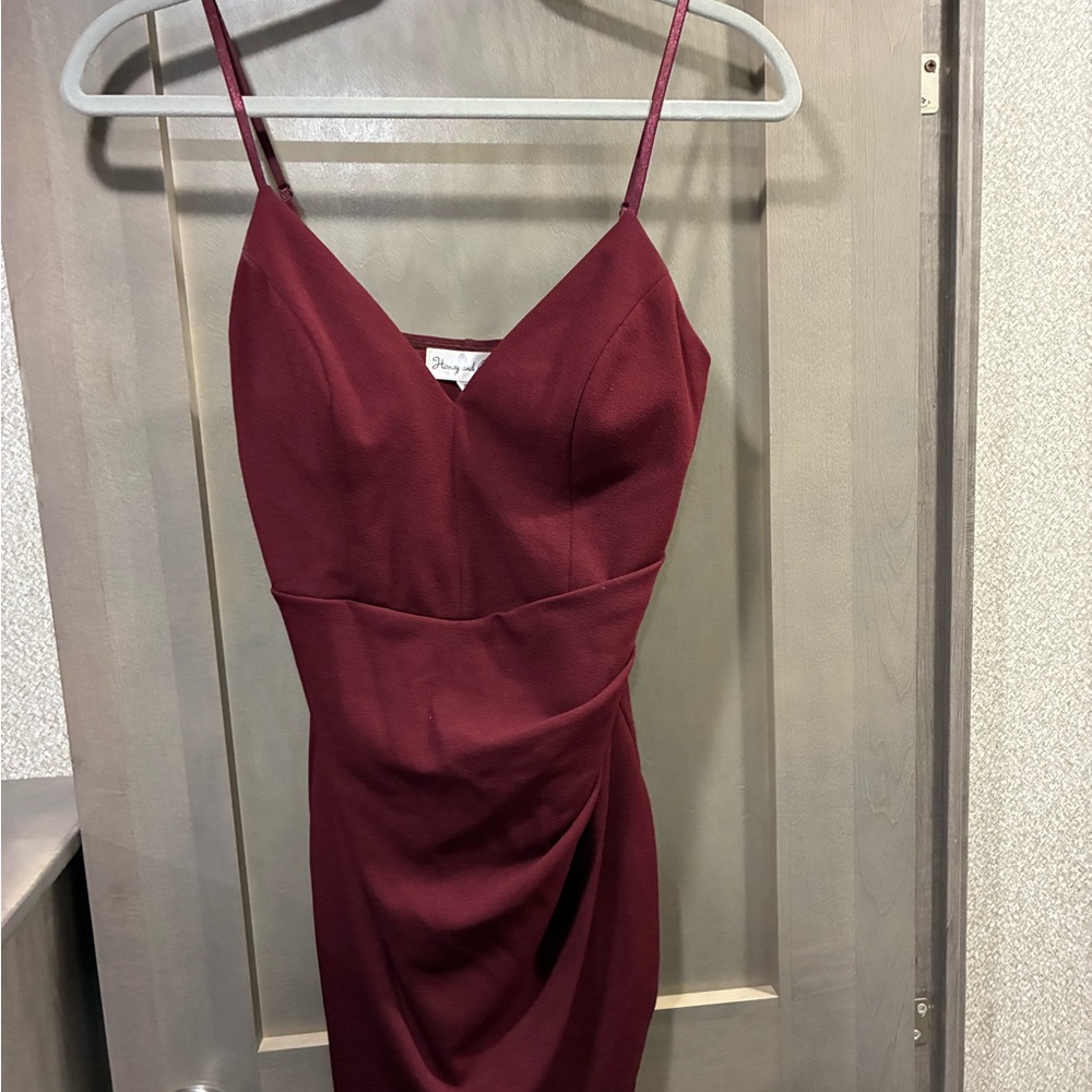 Honey and Rosie Burgundy Mini Dress